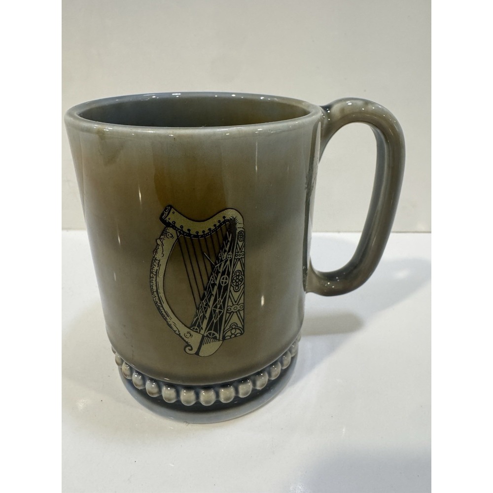 Irish Porcelain Mug W Harp Vintage Green